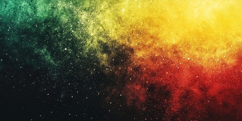 Fototapeta premium Abstract color gradient on dark grainy background, green yellow red noise texture header poster banner design, copy space, Generative AI