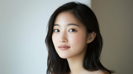 Portrait of a Young Korean Woman with Radiant Skin