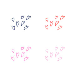 手書きハート（色違い４種）