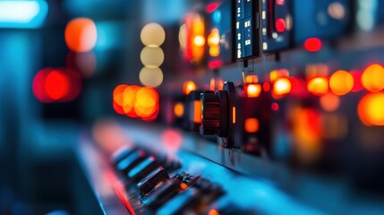 High-Tech Energy Control Room Interior with Soft Lighting