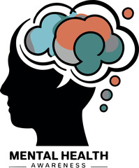 Mantel Health Awareness icon silhouette vector with white background