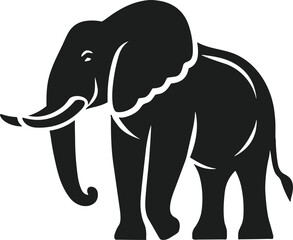 Elegant Elephant Silhouette Vector Illustration for Wildlife Designs