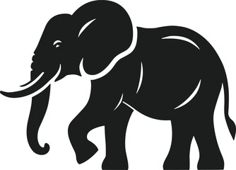 Walking Elephant Silhouette Vector for Wildlife and Art Projects