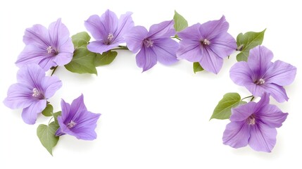 Lavender flowers and green leaves form a lovely frame