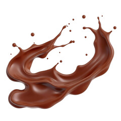 chocolate splash isolated on transparent background