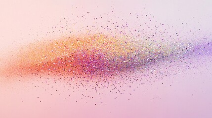Fototapeta premium A soft scattering of fine rainbow-colored glitter dust over a pastel background, with a gentle sparkle for a dreamy feel.