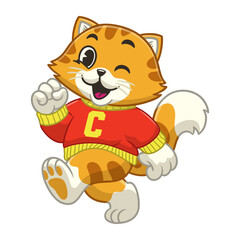 Adorable Fat Orange Cat College Mascot