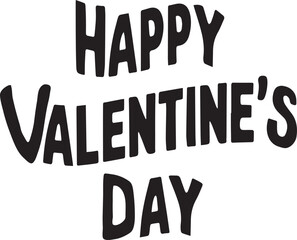  happy valentines day lettering banner poster template vector concept on white background
