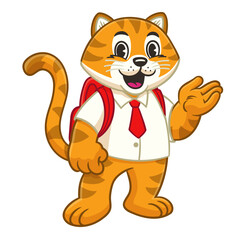 Happy Tiger Student Mascot Character