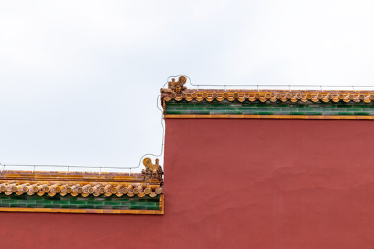 Red wall of the Imperial Palace in Beijing, China