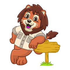 Zoo Keeper Lion Mascot Character