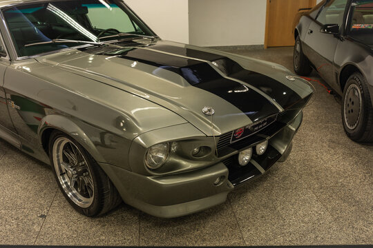 POLAND, Warsaw - December 15, 2024: Ford Mustang "Eleanor", Country of origin: Ford, Engine: 5.8 V8, Power: around 400 HP, Year of production: 1967.