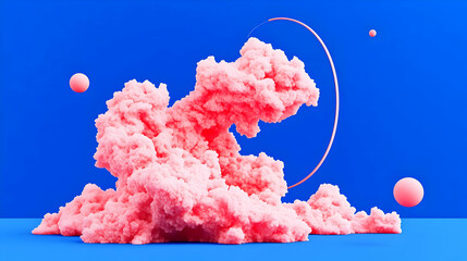 Pink Cloud 3D Abstract Background
