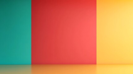Fototapeta premium Bold Geometric Flag-Inspired Abstract Background with Vibrant Colors and Blank Area for Text