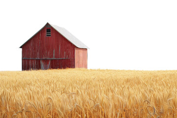 Obraz premium Scenic Wheat Field under Bright Blue Sky Isolated on Transparent Background