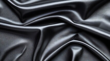 Smooth Luxury Black Leather Texture Abstract Design with Space for Text