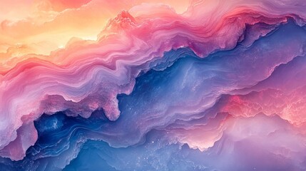 Surreal layered gradients with marble-inspired patterns, Generative AI
