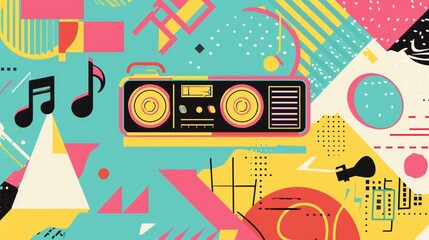 Obraz premium 90s Banner Concept Graphic Element for Website Greetings