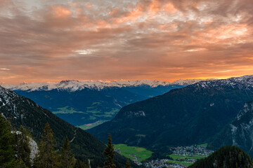 Fiery Sunset Over Maurach: Mountain Panorama