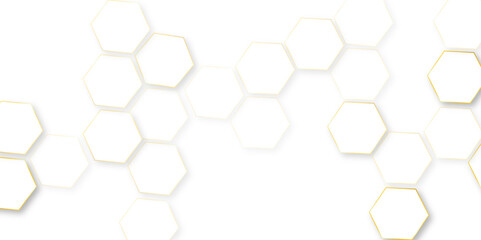 White color embossed hexagon background, vector illustration geometry science and technology, geometric mesh cell texture. modern futuristic wallpaper.