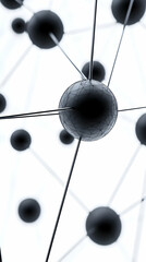 Abstract 3D Sphere Network Illustration