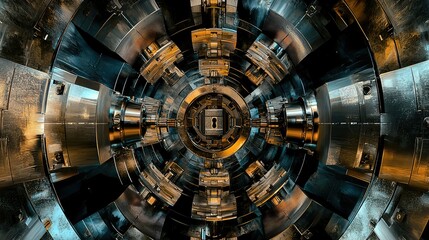 Obraz premium Futuristic Metal Structure with Intricate Mechanics and Design