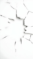 Abstract 3D Cracked White Background