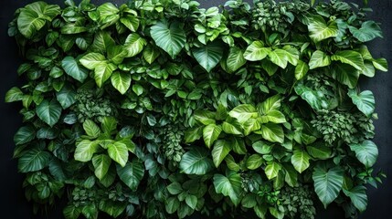Lush Vertical Garden Greenery Foliage Background Nature Plants Wall Plants Tropical Design Decoration