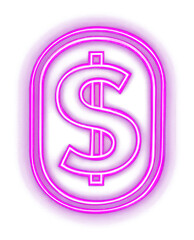 Obraz premium PNG Money light neon glowing.