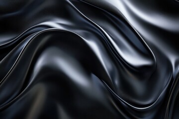 Fototapeta premium Luxurious black fabric flowing gracefully under soft light, creating an alluring atmosphere of elegance and sophistication. Generative AI