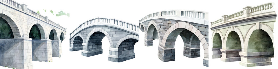 Obraz premium Iconic old stone bridges with arched designs spanning over the tranquil river in a scenic European city landscape Picturesque historical architecture and landmarks in the background
