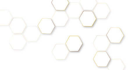 Abstract pattern with hexagonal white and gray technology line paper background, luxury white hexagon pattern, geometric mesh cell texture. modern futuristic wallpaper.