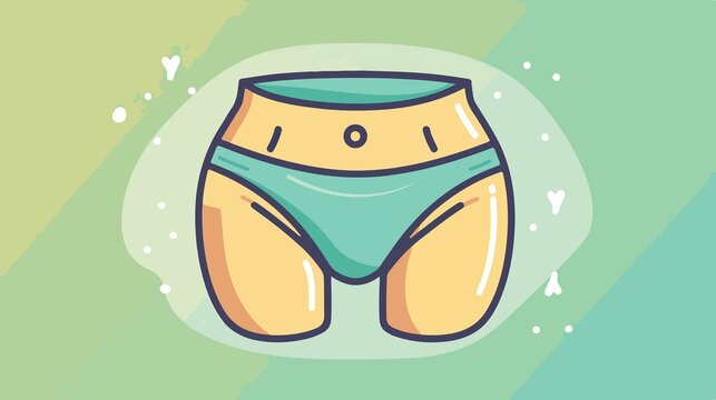 Stylish Bikini Bottom and Thong Underwear Flat Vector Icon