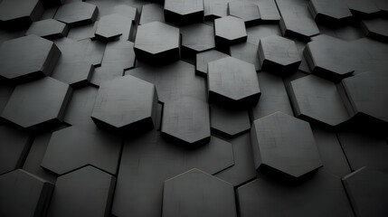Dark Hexagon 3D Abstract Background