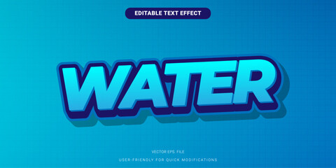 Editable Water Text Effect with Blue Gradient Style