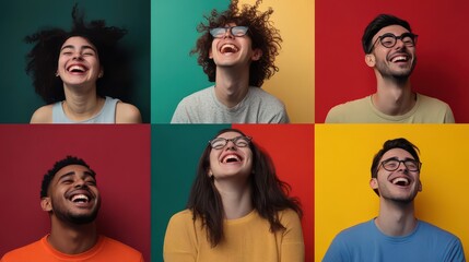 Joyful Expressions: Capturing Laughter in Colorful Portraits