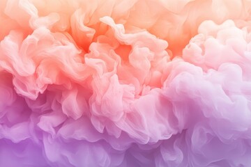 Fototapeta premium Swirling clouds of pastel colors create a dreamy landscape at sunrise in a serene atmosphere filled with gentle hues. Generative AI