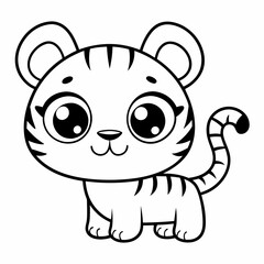 Adorable Baby Tiger Vector Design for Kids.