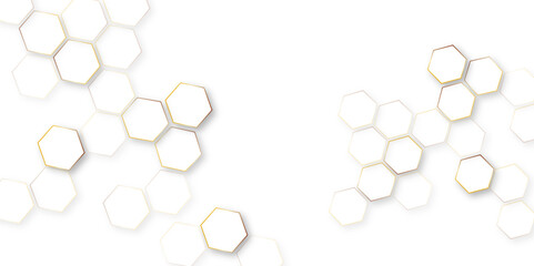 Hexagonal grid tile and mosaic structure mess cell, abstract white and grey background stripes background with geometric shape, honey comb illustration on white background..