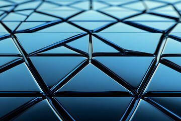 Abstract 3D Blue Triangles Background
