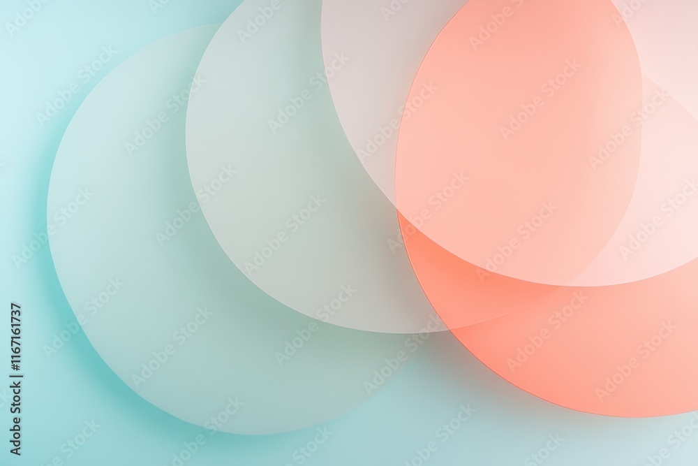 Poster colorful overlapping shapes create a soft abstract background with a calming vibe for artistic use a