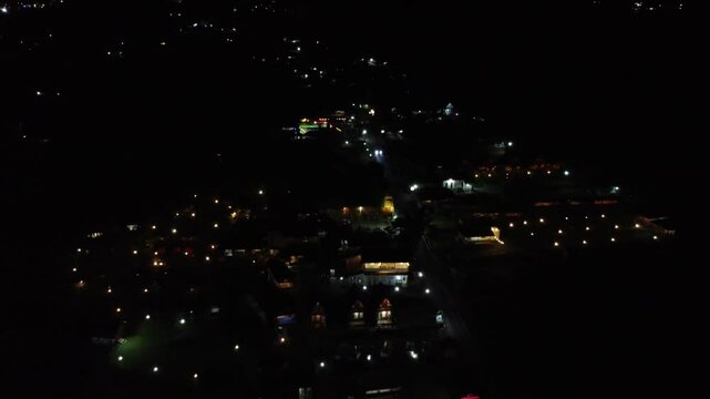 The drone view of Baturaden cityscape in Banyumas Regency, Central Java, Indonesia. It was taken on January 01, 2025 by a professional. It's a wonderful cityscape with a nice view