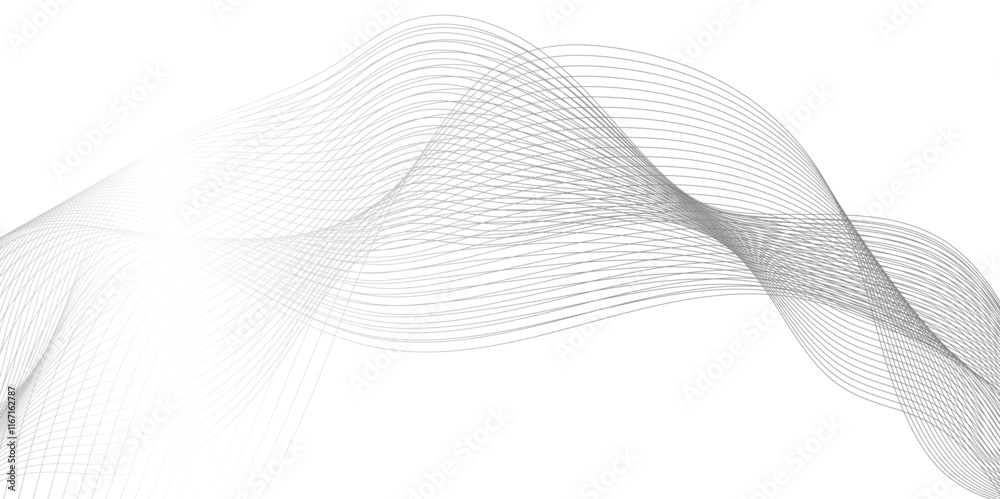 Wall mural abstract wave line with connecting dots and lines on a dark background, technology, data science, ge