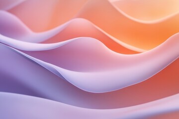 Flowing waves of pastel colors create a serene and calming atmosphere in a soft abstract design featuring gentle curves. Generative AI