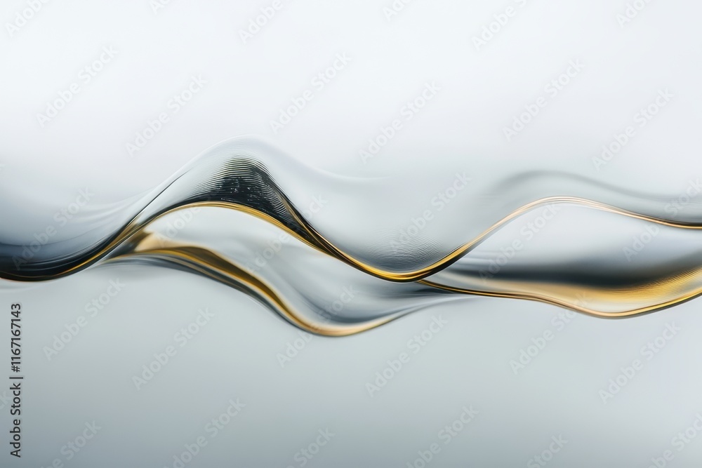 Poster elegant abstract waves showcasing smooth lines and flowing forms in a serene color palette. generati