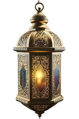 Ramadan islamic lantern (fanous) isolated. Arabic decoration lamp on transparent background