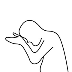 line art, A soul that gives thanks and prays