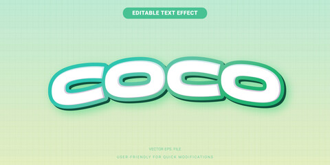 Fresh COCO Editable Text Effect Stylish Vector