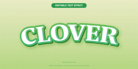 Lucky CLOVER Editable Text Effect Stylish Vector Typography