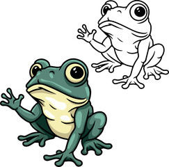 Cute green frog